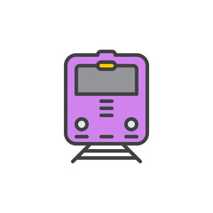 Train, railway filled outline icon, line vector sign, linear colorful pictogram. Symbol, logo illustration. Pixel perfect