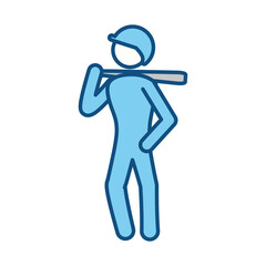 Baseball player pictogram icon vector illustration graphic design