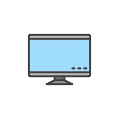 Desktop screen, monitor filled outline icon, line vector sign, linear colorful pictogram. Symbol, logo illustration. Pixel perfect