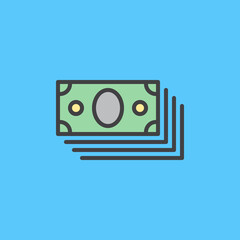 Bundle of money filled outline icon, line vector sign, linear colorful pictogram. Symbol, logo illustration. Pixel perfect