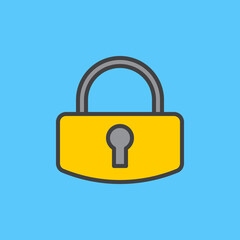 Lock, password filled outline icon, line vector sign, linear colorful pictogram. Symbol, logo illustration. Pixel perfect