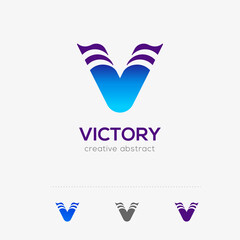 Blue victory logo