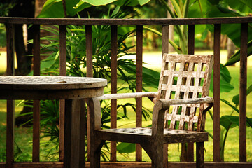 Fototapeta na wymiar Take a rest with chair in the garden