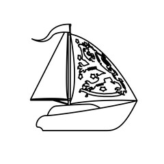 Sail boat isolated icon vector illustration graphic design