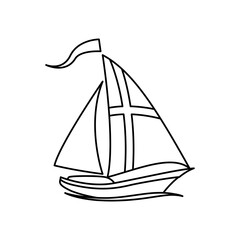 Sail boat isolated icon vector illustration graphic design