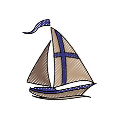 Sail boat isolated icon vector illustration graphic design