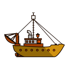 Fishing boat isolated icon vector illustration graphic design