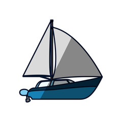 Sail boat isolated icon vector illustration graphic design