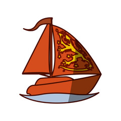 Sail boat isolated icon vector illustration graphic design