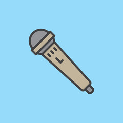Microphone filled outline icon, colorful vector sign