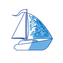 Sail boat isolated icon vector illustration graphic design