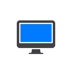 Monitor, desktop computer vector icon, colorful sign