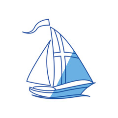 Sail boat isolated icon vector illustration graphic design