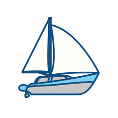 Sail boat isolated icon vector illustration graphic design