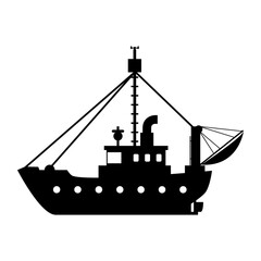 Obraz premium Fishing boat isolated icon vector illustration graphic design