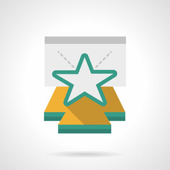 Star on stage podium flat color vector icon