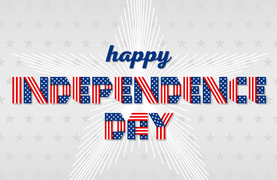 Happy Independence Day greeting card for USA national holiday. Vector illustration.