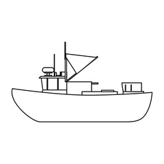 Obraz premium Fishing boat isolated icon vector illustration graphic design