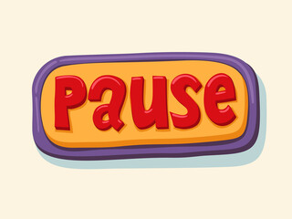 Hand drawn Pause web button. internet button