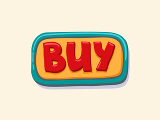 Hand drawn Buy web button. internet button