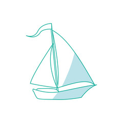 Sail boat isolated icon vector illustration graphic design