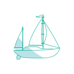 Sail boat isolated icon vector illustration graphic design