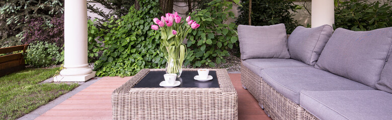 Coffee table in the garden