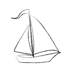 Sail boat isolated icon vector illustration graphic design