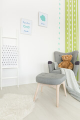 Muted colors in baby room