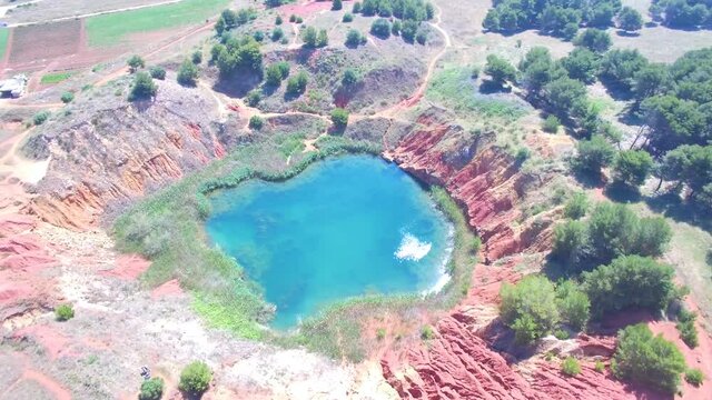 Cava di Bauxite, Otranto - Aerial View - 4k