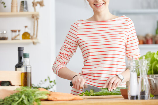 Woman preparing a salad