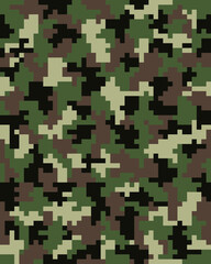 Seamless digital fashion camouflage pattern, vector background