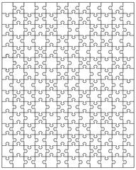 Vector illustration of white puzzle, separate parts - obrazy, fototapety, plakaty