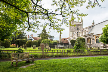 Church with Graveyard and Fence