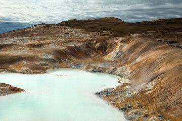 Krafla volcano hot spring, Iceland