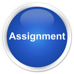 Assignment premium blue round button