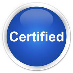 Certified premium blue round button