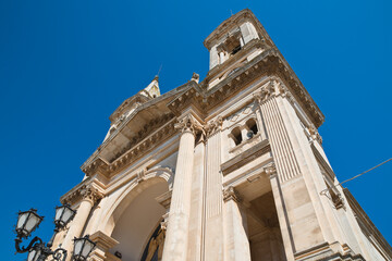 Fototapeta na wymiar Basilica Church of SS. Cosma e Damiano. Alberobello. Puglia. Italy. 