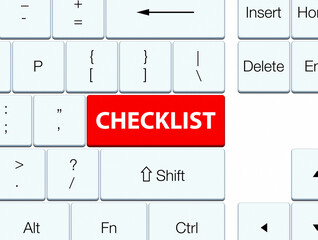 Checklist red keyboard button
