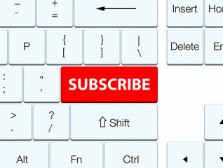 Subscribe red keyboard button