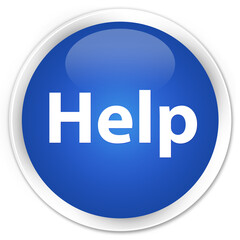 Help premium blue round button