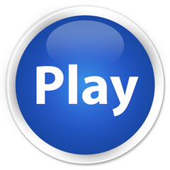 Play premium blue round button