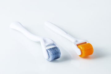 Dermaroller for medical micro needling therapy. Tool also known as: Derma roller, mesoroller, meso-roller, mesopen.