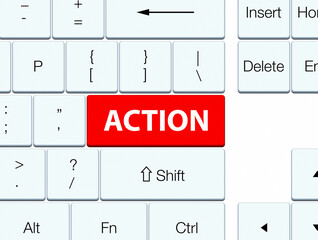 Action red keyboard button
