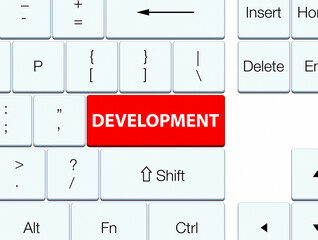 Development red keyboard button