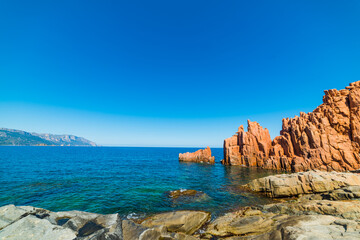 Rocce Rosse beach on a sunny day