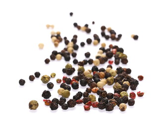 Colored pepper isolated on white background