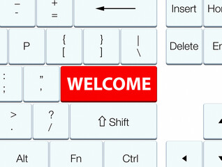 Welcome red keyboard button