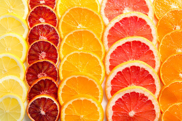 Citrus slices as background