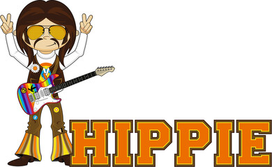 Cute Hippie with Electric Guitar - 157451350